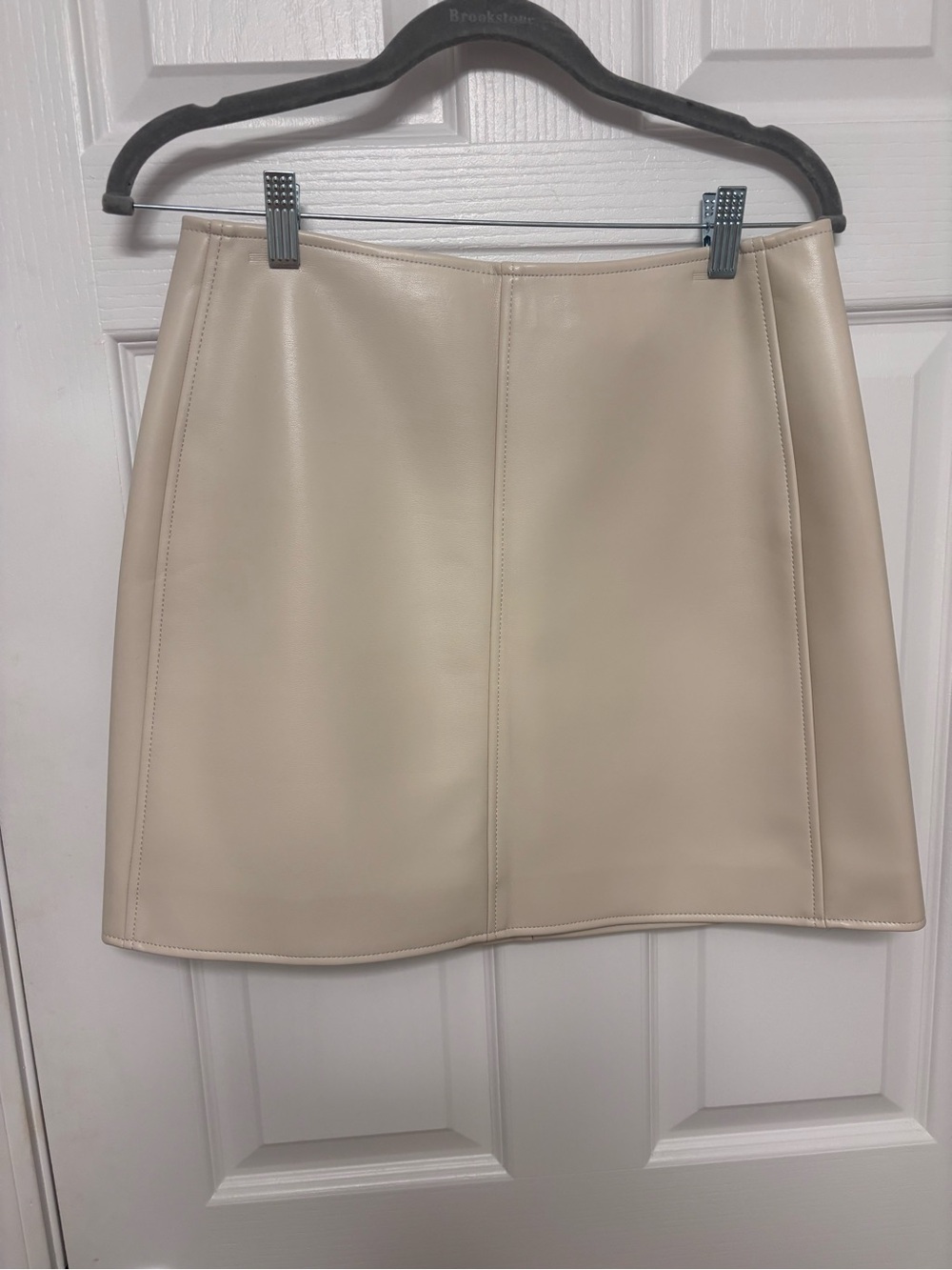 Banana Republic Beige Faux Leather Mini Skirt